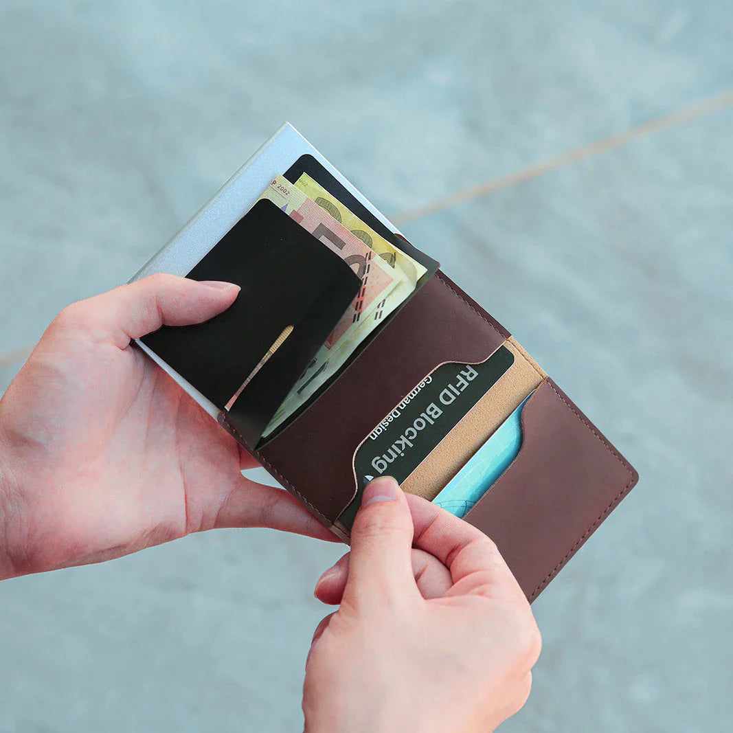 ID Credit Bank Card Holder Wallet Luxury Brand Men anti Rfid Blocking Protected Magic Leather Slim Mini Small Money Wallets Case